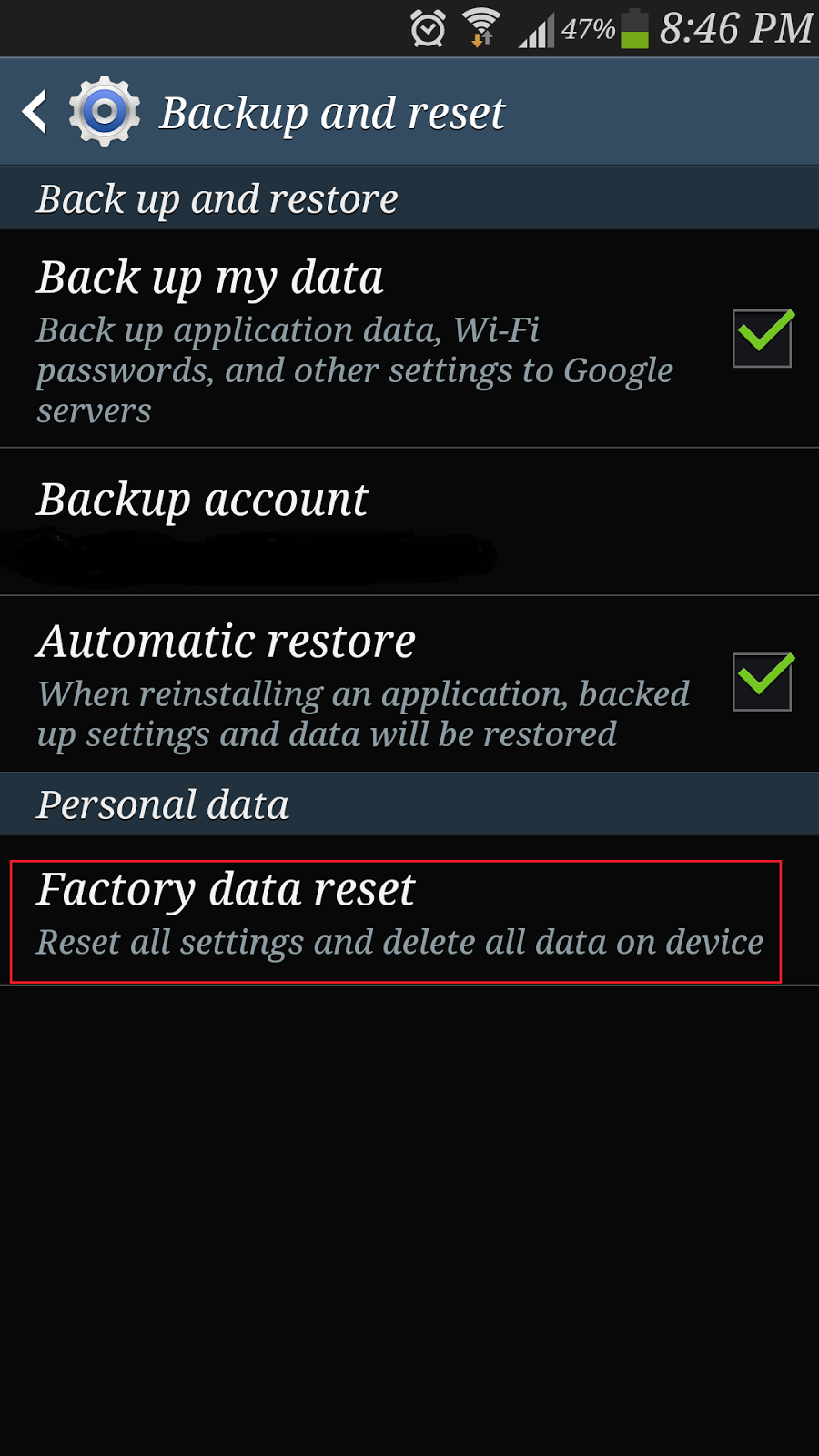 Hints Library: Samsung Galaxy S4 GT-I9500 : Hard reset